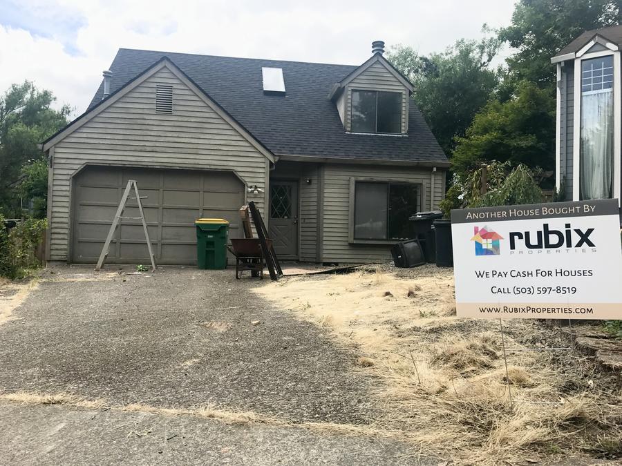 Rubix Properties sign in front of a house we bought on 158th Ave in Beaverton